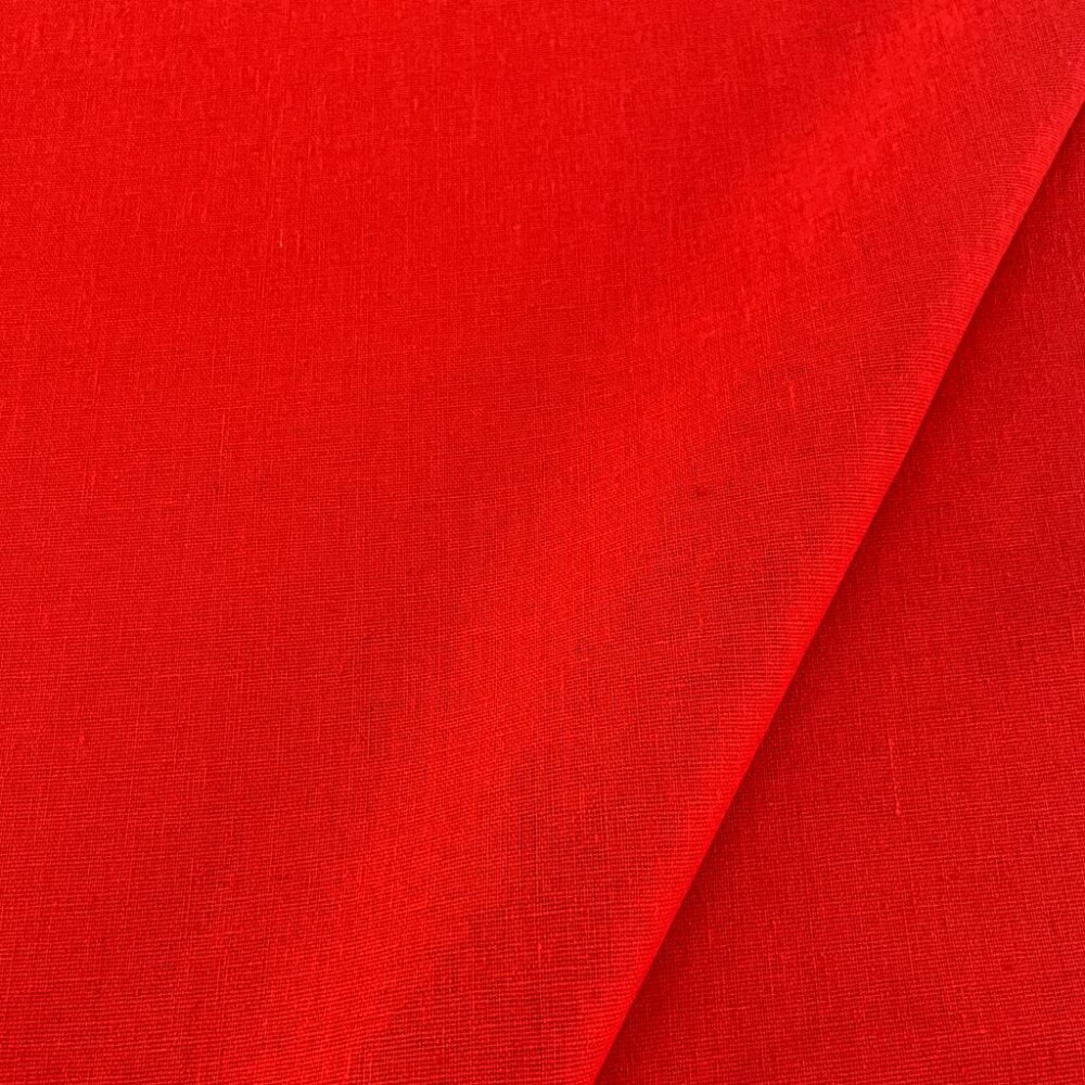 Tecido Linho Liso 1,32 Largura - Vermelho