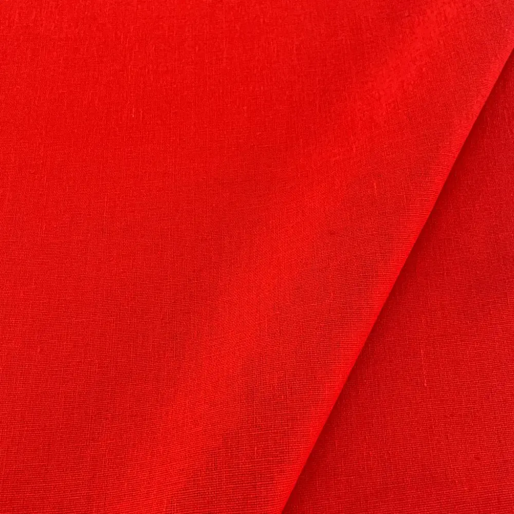 Tecido Linho Liso 1,32 Largura - Vermelho