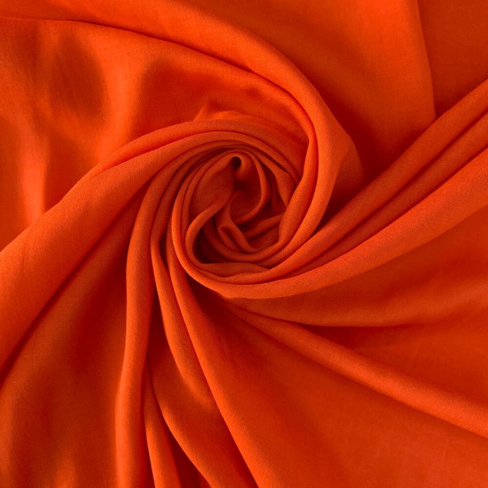 Tecido Viscose Lisa 1,40 Largura - Laranja