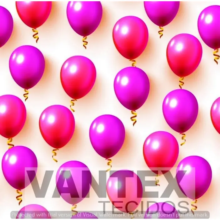 Tecido Gabardine Estampa Digital - Ani(15) - aniversário, balão