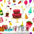 Tecido Microfibra Estampa Digital - Ani(7) - aniversário, bolo