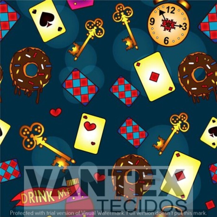 Tecido Microfibra Estampa Digital - Cas(27) - cassino, cartas, dados