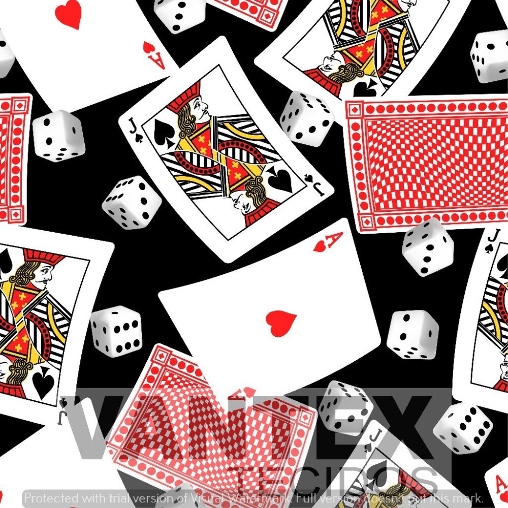 Tecido Microfibra Estampa Digital - Cas(37) - cassino, cartas, dados