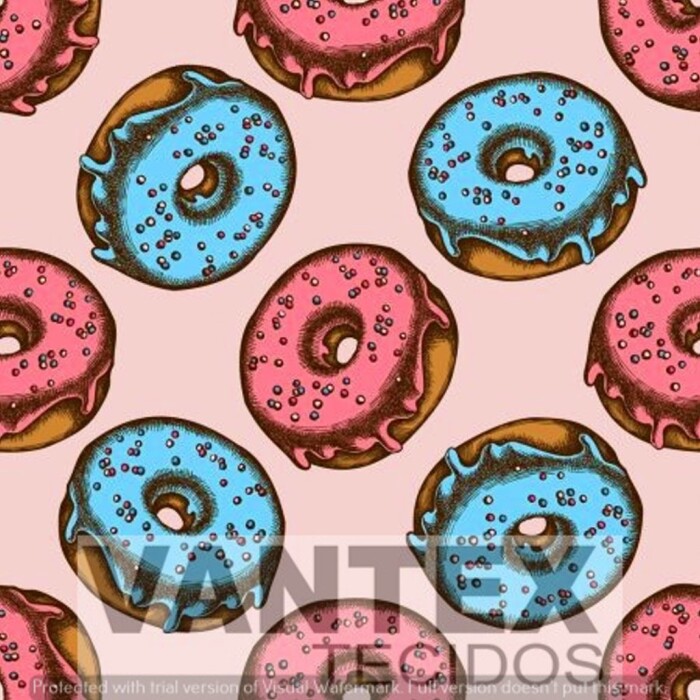Tecido Microfibra Estampa Digital - Doc(124) - comida, donuts