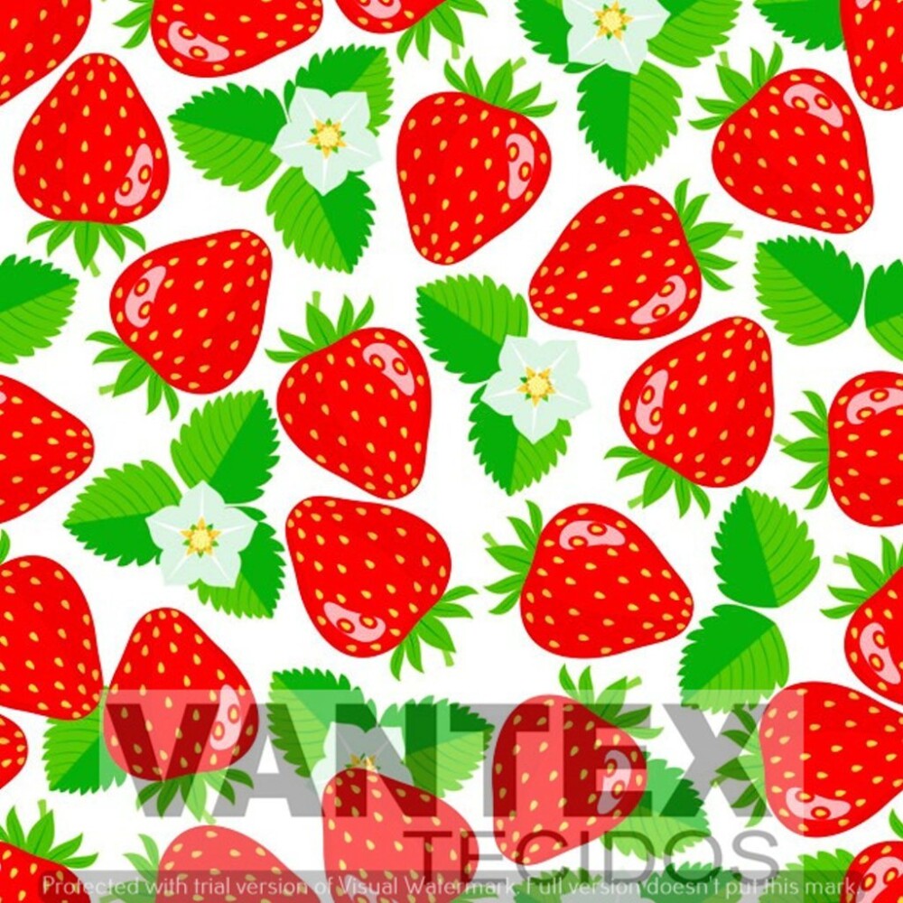 Tecido Microfibra Estampa Digital - Fru(11) - frutas, morango