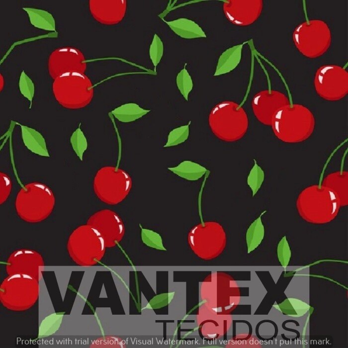 Tecido Microfibra Estampa Digital - Fru(338) - frutas, cereja