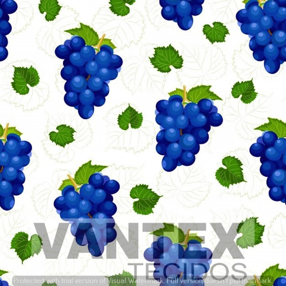 Tecido Microfibra Estampa Digital - Fru(4) - frutas, uva