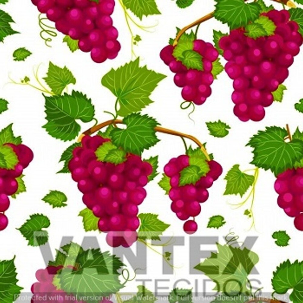 Tecido Microfibra Estampa Digital - Fru(5) - frutas, uva