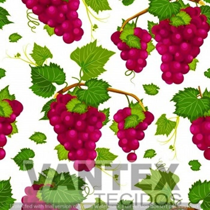 Tecido Microfibra Estampa Digital - Fru(5) - frutas, uva