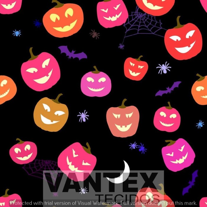 Tecido Microfibra Estampa Digital - Hal(22) - halloween, abobora