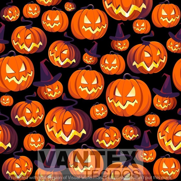 Tecido Microfibra Estampa Digital - Hal(58) - halloween, abobora
