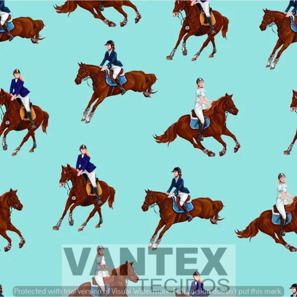 Tecido Microfibra Estampa Digital - Har(25) - cavalos