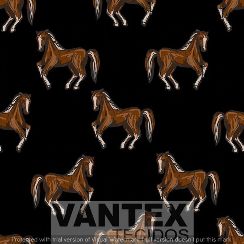 Tecido Microfibra Estampa Digital - Har(26) - cavalos