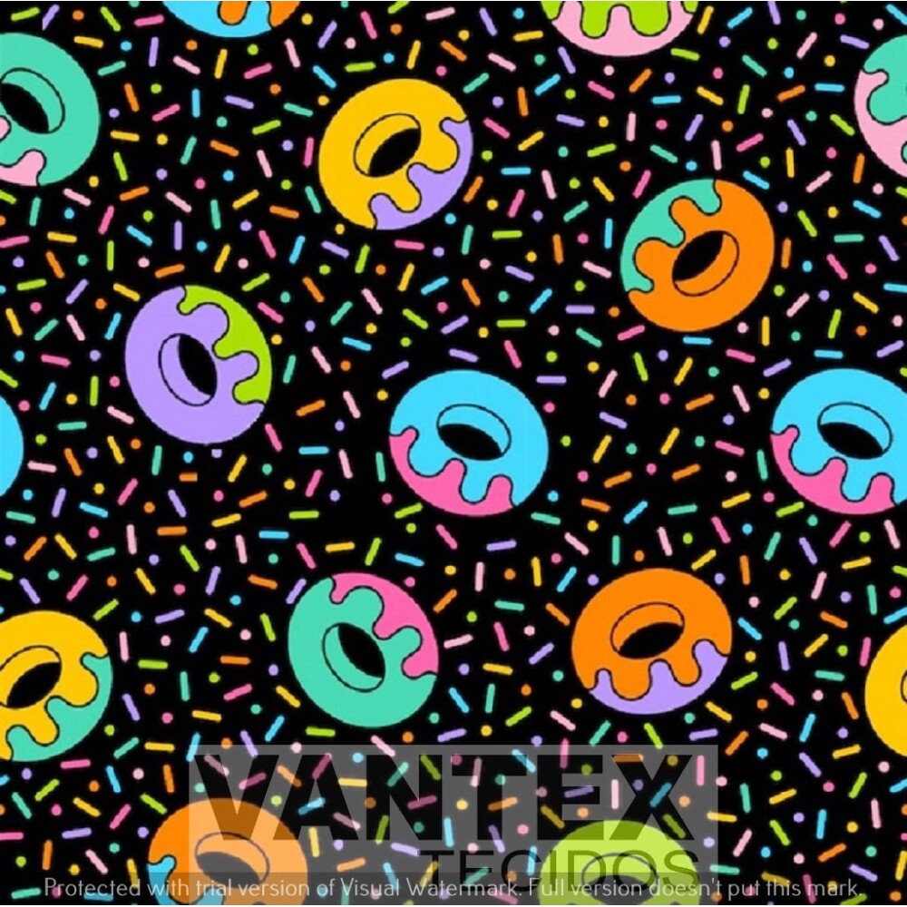 Tecido Microfibra Estampa Digital - Mv1(20) - donuts