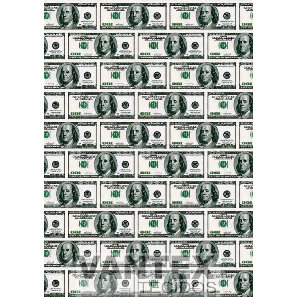 Tecido Microfibra Estampa Digital - Mv5(40) - dólar, dinheiro