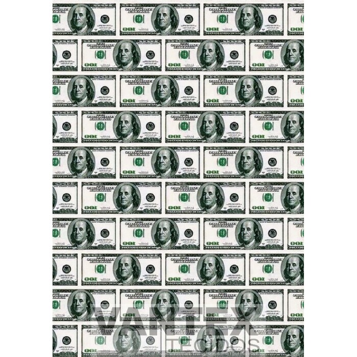 Tecido Microfibra Estampa Digital - Mv5(40) - dólar, dinheiro
