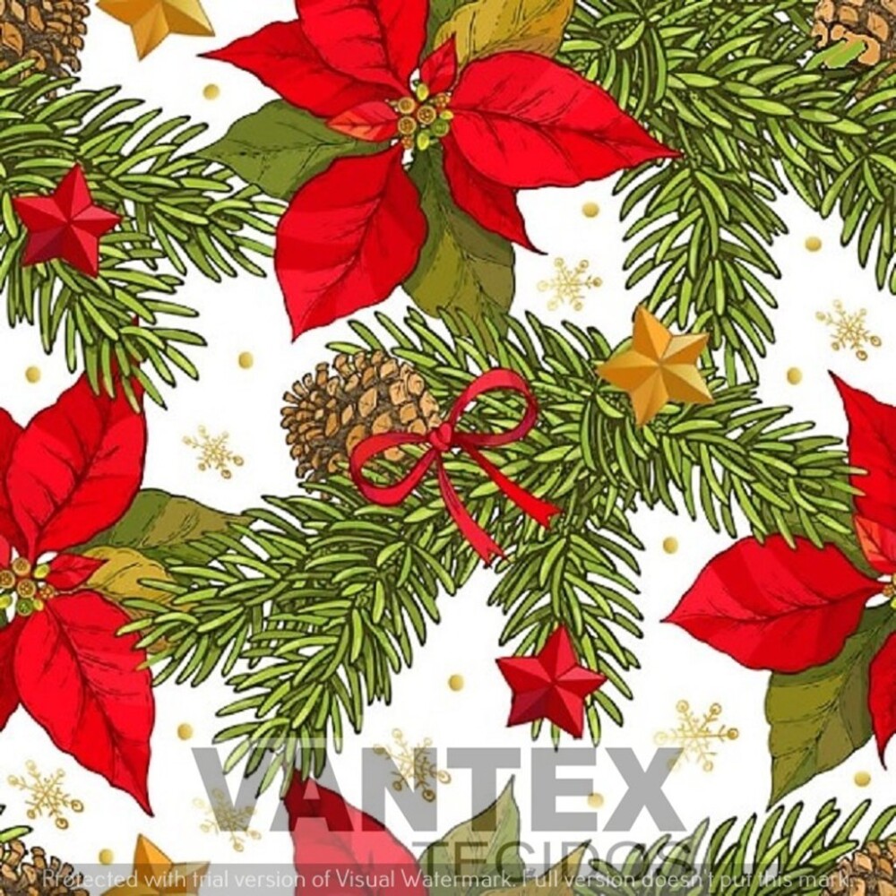 Tecido Microfibra Estampa Digital - Nat(47) - natal, natalinas