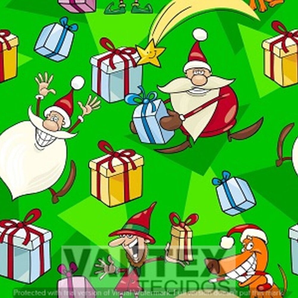 Tecido Microfibra Estampa Digital - Nat(55) - natal, natalinas