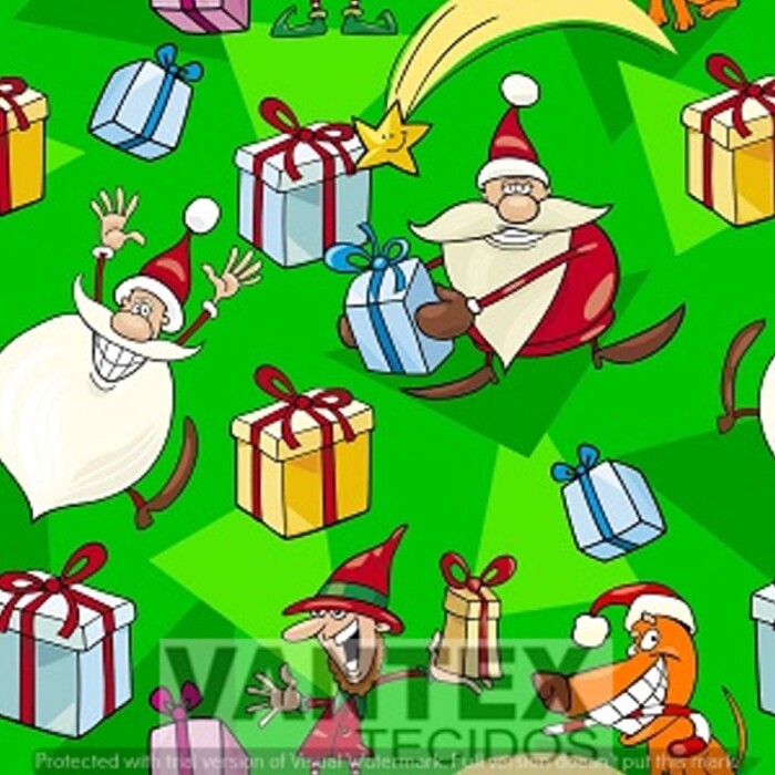 Tecido Microfibra Estampa Digital - Nat(55) - natal, natalinas
