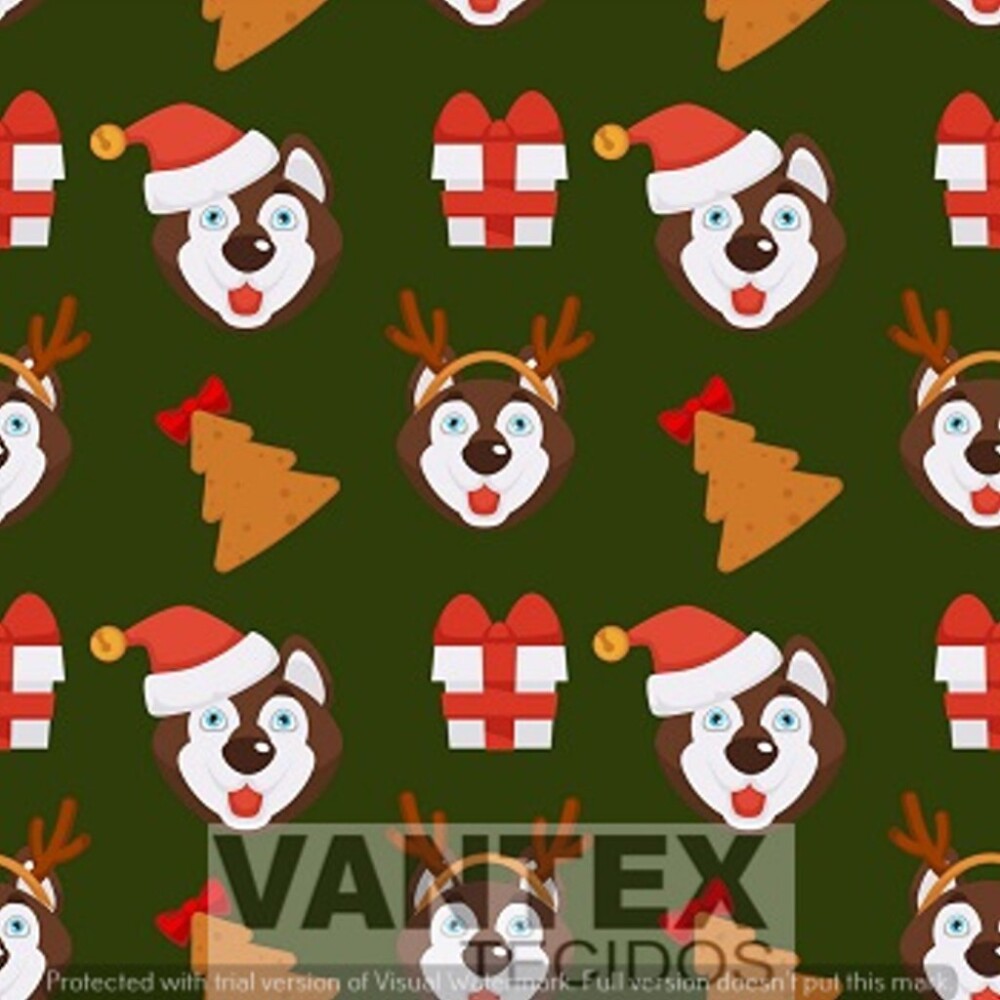 Tecido Microfibra Estampa Digital - Nat(71) - natal, natalinas
