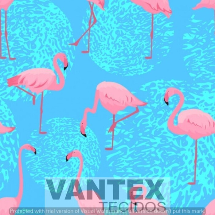 Tecido Microfibra Estampa Digital - Psr(11) - pássaro, flamingo