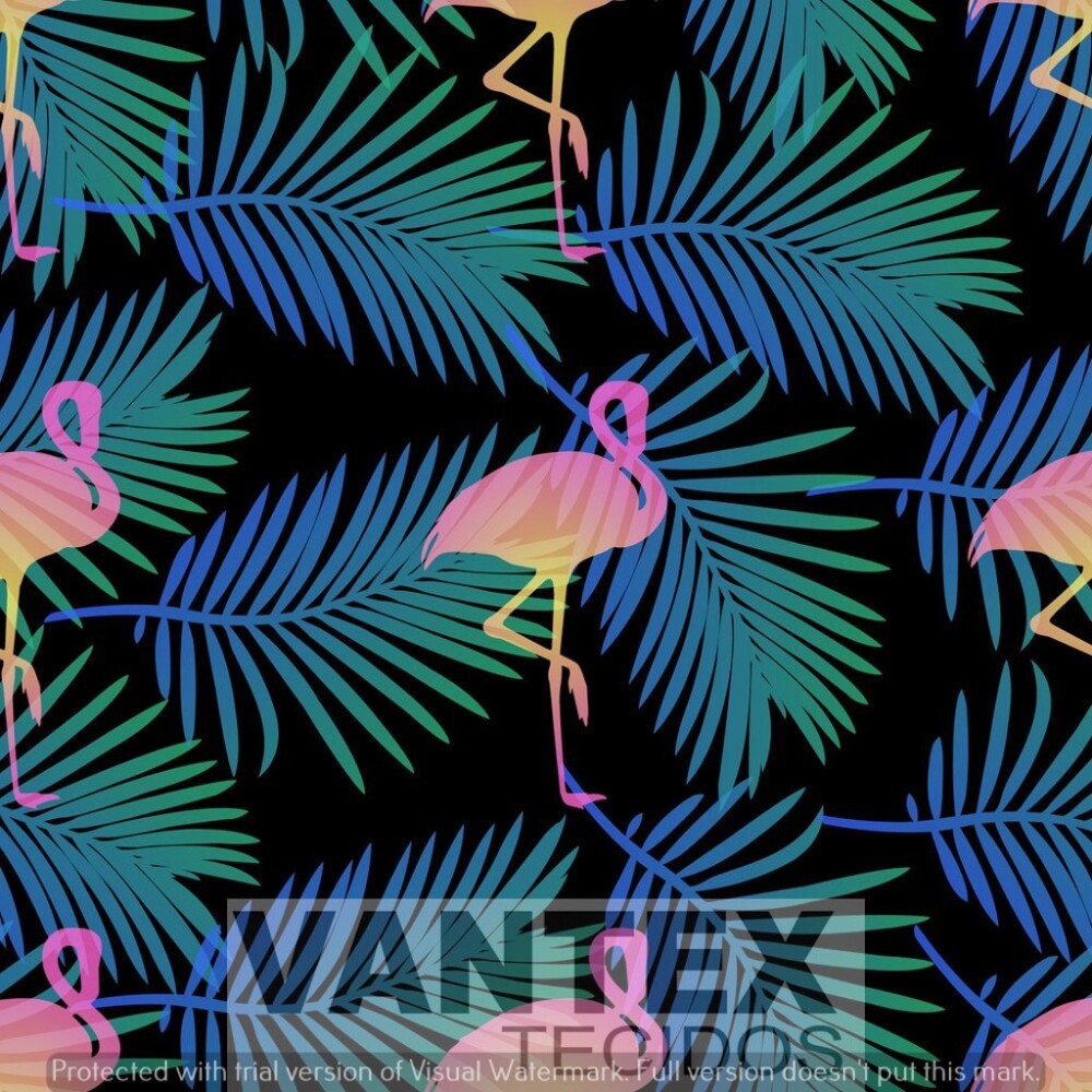 Tecido Gabardine Estampa Digital - Psr(18) - pássaro, flamingo