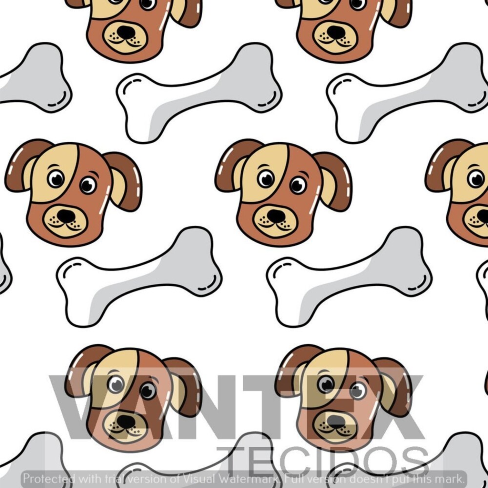 Tecido Microfibra Estampa Digital - Pe1(14) - pets, cachorro, osso