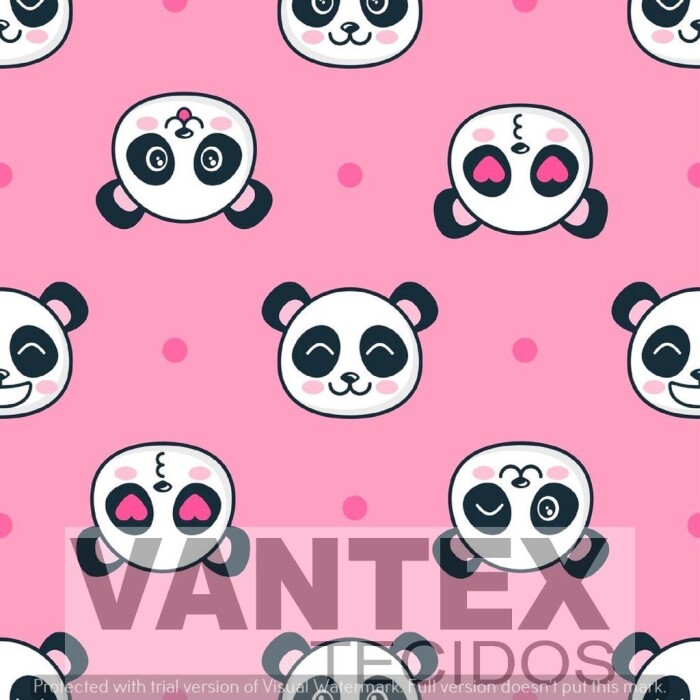 Tecido Microfibra Estampa Digital - Pe1(17) - pets, panda