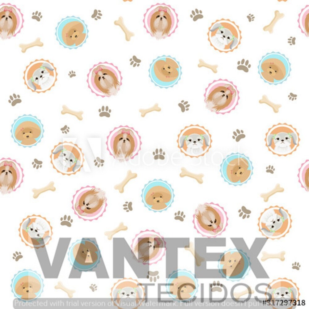 Tecido Microfibra Estampa Digital - Pe1(5) - pets, cachorro, patas