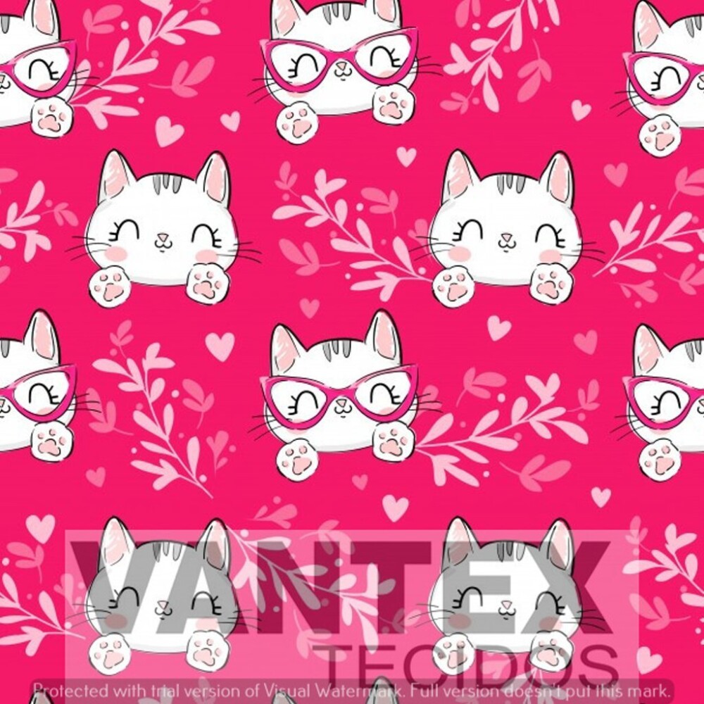 Tecido Microfibra Estampa Digital - Pe1(53) - pets, gatos