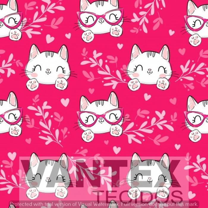 Tecido Microfibra Estampa Digital - Pe1(53) - pets, gatos