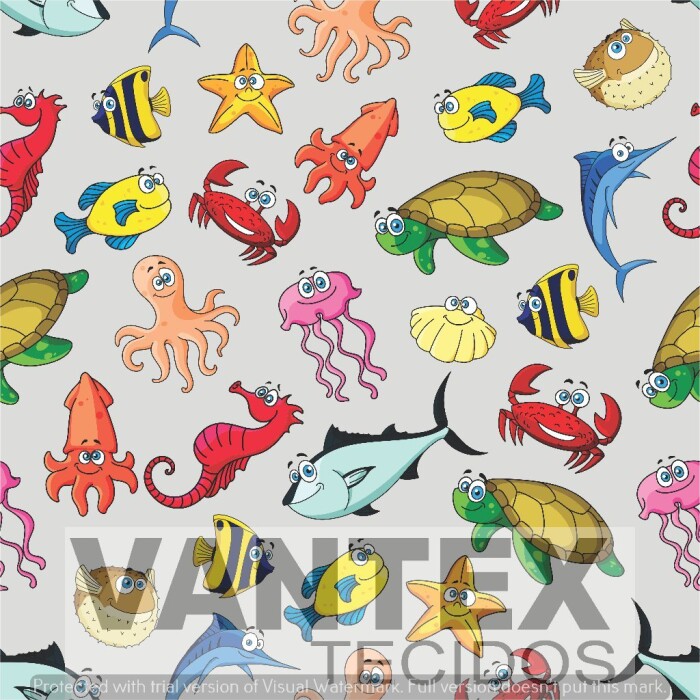 Tecido Microfibra Estampa Digital - Pe1(64) - pets, mar, animais marinhos