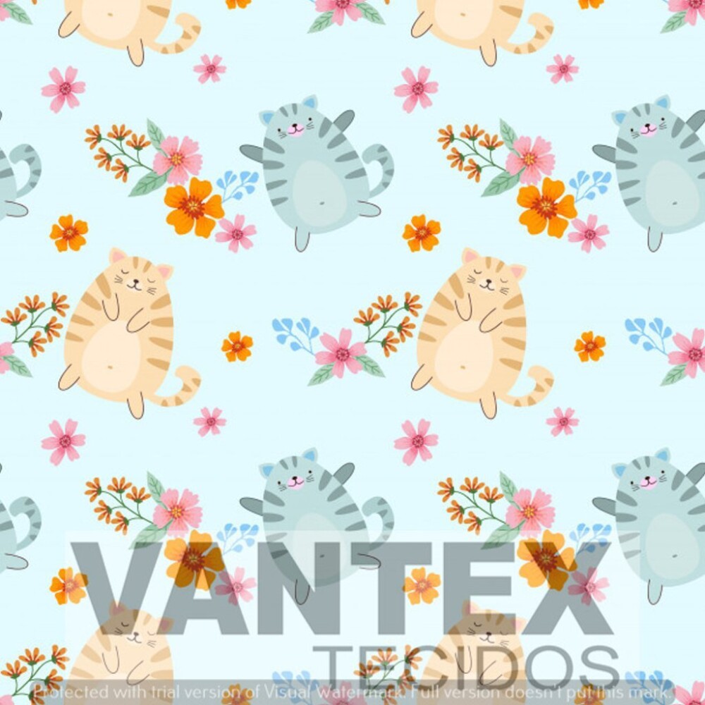 Tecido Microfibra Estampa Digital - Pe1(77) - pets, gatos