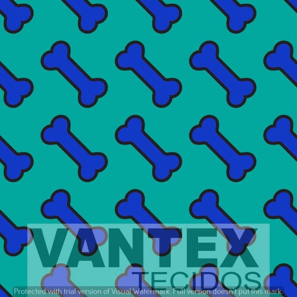 Tecido Microfibra Estampa Digital - Pe2(139) - pets, ossos