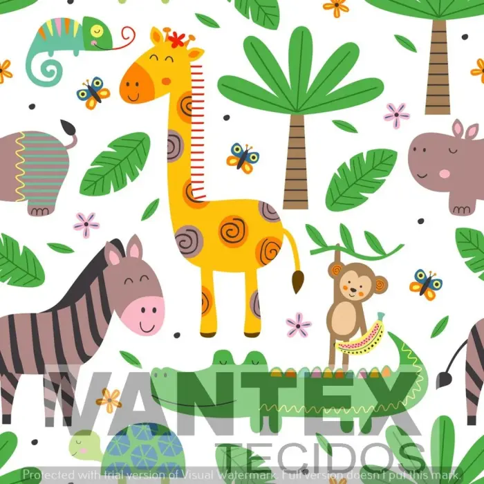 Tecido Gabardine Estampa Digital - Pe2(257) - pets, safari, animais
