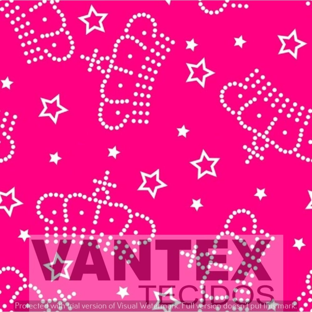Tecido Microfibra Estampa Digital - Pe2(332) - pets, coroas