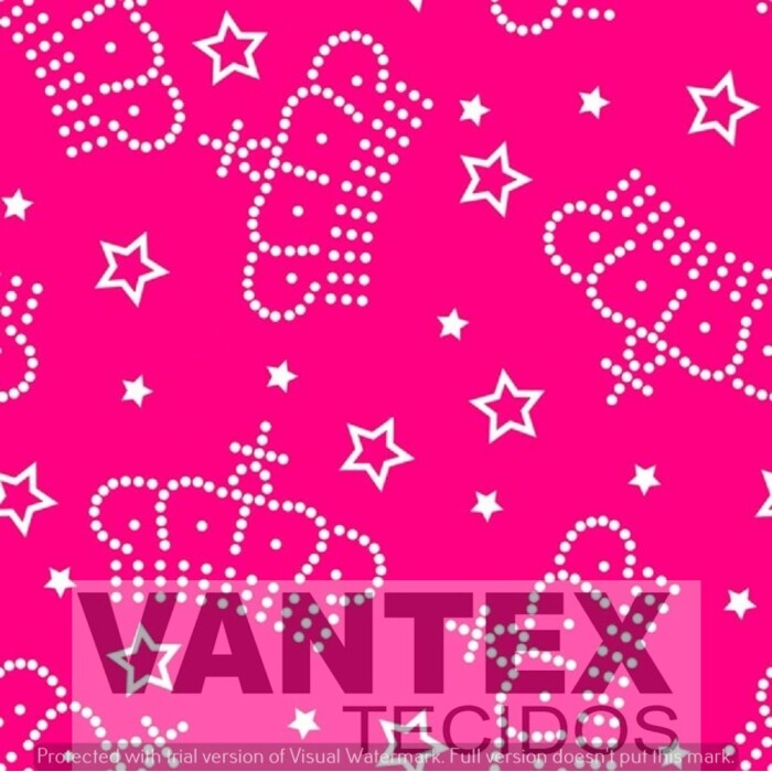 Tecido Gabardine Estampa Digital - Pe2(332) - pets, coroas