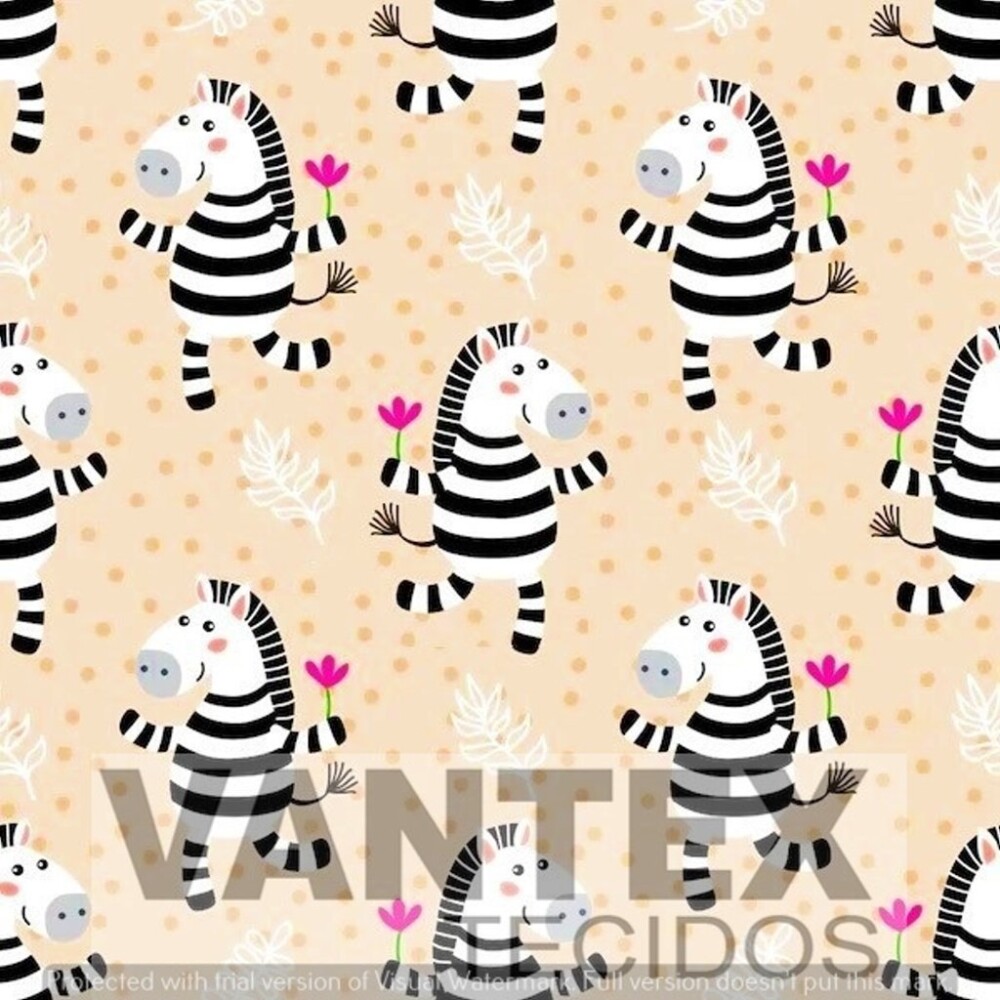 Tecido Microfibra Estampa Digital - Pe2(567) - pets, zebra