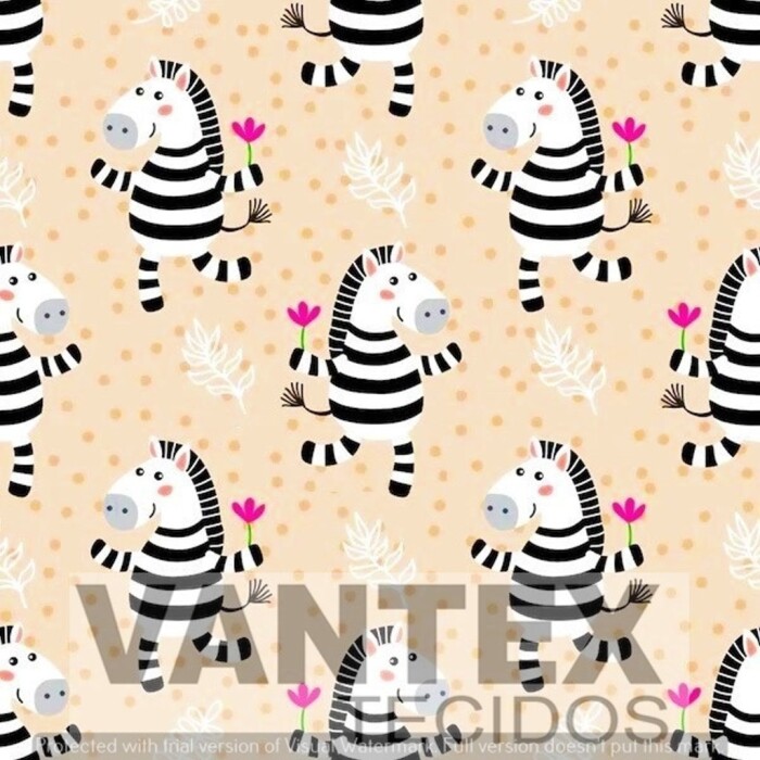 Tecido Gabardine Estampa Digital - Pe2(567) - pets, zebra