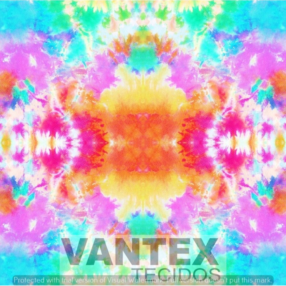 Tecido Gabardine Estampa Digital - Tie(3) - tie dye