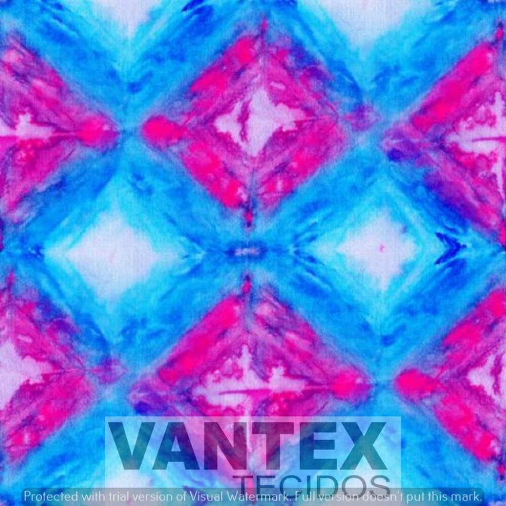 Tecido Gabardine Estampa Digital - Tie(46) - tie dye